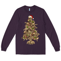 Plum Skeleton Christmas Tree Long Sleeve Tee - RanaPortraitStore
