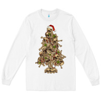 White Skeleton Christmas Tree Long Sleeve Tee - RanaPortraitStore