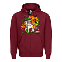 Burgundy halloween unicorn Zipper Hoodie - Zillion Design Studio