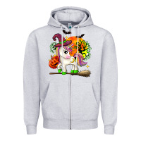 Heather Grey halloween unicorn Zipper Hoodie - Zillion Design Studio