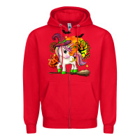Red halloween unicorn Zipper Hoodie - Zillion Design Studio