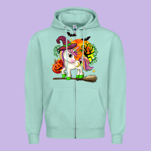 Halloween Unicorn Zipper Hoodie Designed By Zillion Design Studio