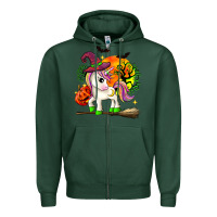 Sports Green halloween unicorn Zipper Hoodie - Zillion Design Studio
