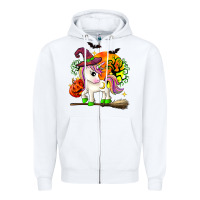 White halloween unicorn Zipper Hoodie - Zillion Design Studio