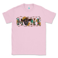 Bubblegum Pink western mini black highland calf Classic Tee - RanaPortraitStore