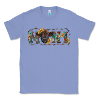 Colony Blue western mini black highland calf Classic Tee - RanaPortraitStore