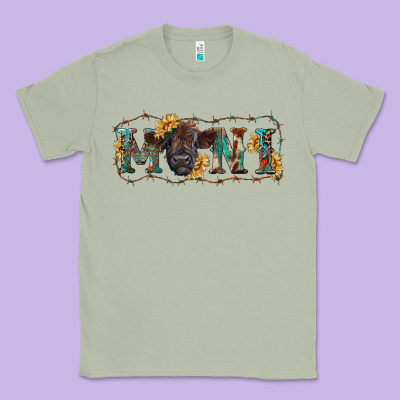 Western Mini Black Highland Calf Classic Tee Designed By Ranaportraitstore