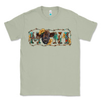 Matcha western mini black highland calf Classic Tee - RanaPortraitStore