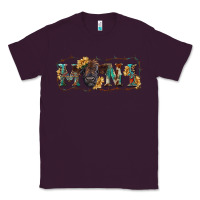 Plum western mini black highland calf Classic Tee - RanaPortraitStore