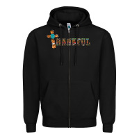 Black thankful pumpkin cross Zipper Hoodie - RanaPortraitStore