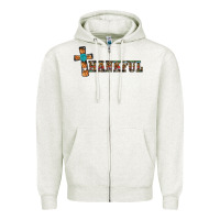 Oatmeal Heather thankful pumpkin cross Zipper Hoodie - RanaPortraitStore