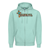Seafoam thankful pumpkin cross Zipper Hoodie - RanaPortraitStore