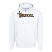 White thankful pumpkin cross Zipper Hoodie - RanaPortraitStore