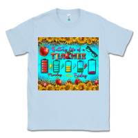 Dusty Blue Battery Life Of A Teacher Tumbler Classic Tee - BundleAndBundleShop
