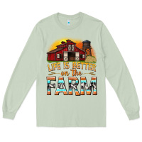 Matcha life is better on the farm with barn Long Sleeve Tee - texasbilliewilder