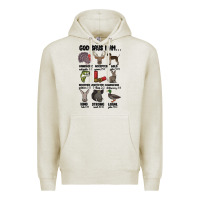 Oatmeal Heather god says i am hunting Premium Hoodie - MaliasSmallBusiness