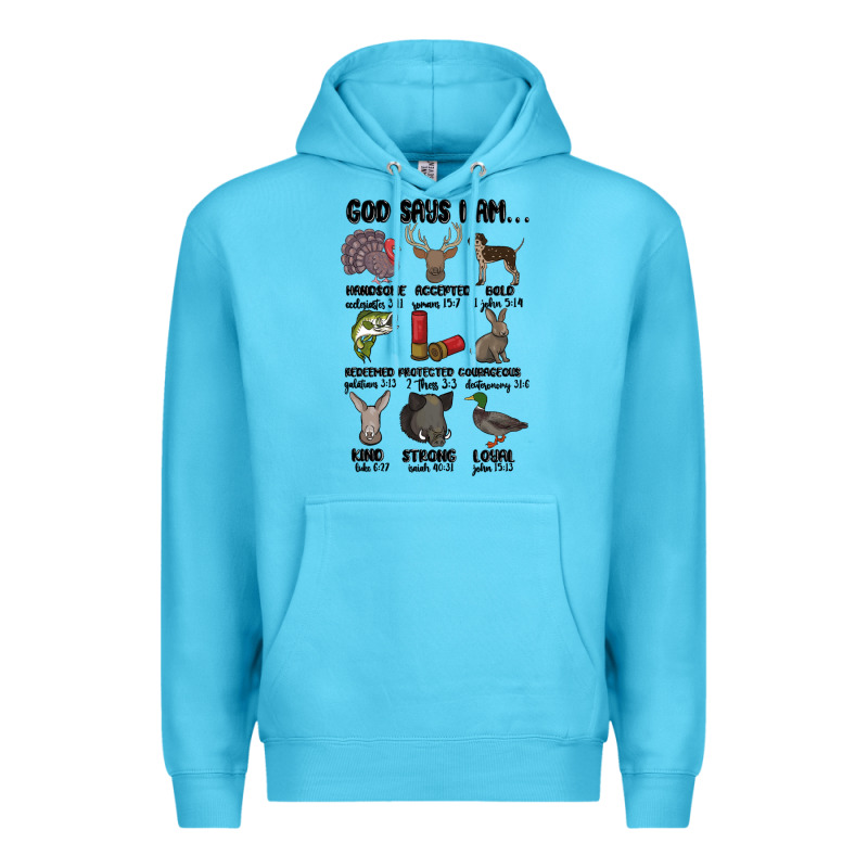 God Says I Am Hunting Premium Hoodie by MaliasSmallBusiness | Teevron