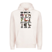 Pale Pink god says i am hunting Premium Hoodie - MaliasSmallBusiness