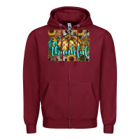 Burgundy thankful pumpkin Zipper Hoodie - RanaPortraitStore