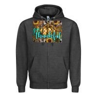 Charcoal Heather thankful pumpkin Zipper Hoodie - RanaPortraitStore
