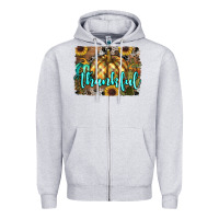 Heather Grey thankful pumpkin Zipper Hoodie - RanaPortraitStore