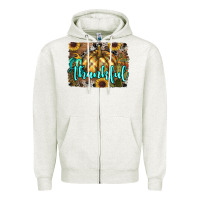 Oatmeal Heather thankful pumpkin Zipper Hoodie - RanaPortraitStore