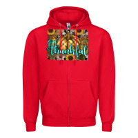 Red thankful pumpkin Zipper Hoodie - RanaPortraitStore