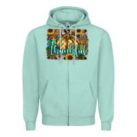 Seafoam thankful pumpkin Zipper Hoodie - RanaPortraitStore
