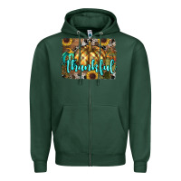 Sports Green thankful pumpkin Zipper Hoodie - RanaPortraitStore