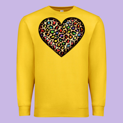 Pride Leopard Heart Premium Sweatshirt Designed By Jahusdesignshop