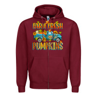 Burgundy farm fresh pumpkins Zipper Hoodie - Zillion Design Studio