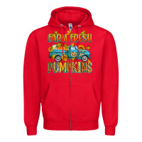 Red farm fresh pumpkins Zipper Hoodie - Zillion Design Studio