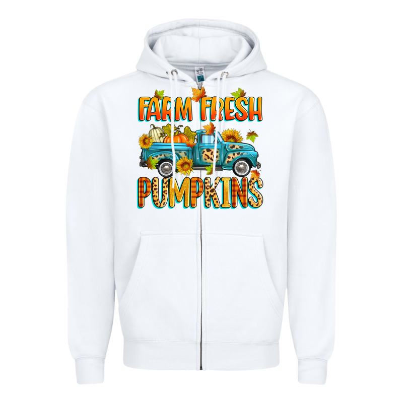 Farm Fresh Pumpkins Zipper Hoodie by Zillion Design Studio | Teevron