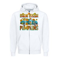 White farm fresh pumpkins Zipper Hoodie - Zillion Design Studio