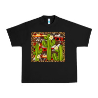 Black aztec cowhide cactus background Urban Heavy Tee - Artiststas