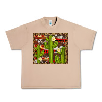 Burro aztec cowhide cactus background Urban Heavy Tee - Artiststas