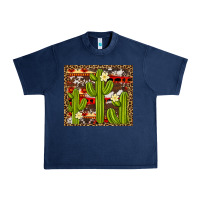 Navy aztec cowhide cactus background Urban Heavy Tee - Artiststas