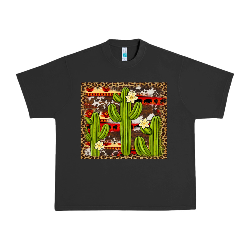 Aztec Cowhide Cactus Background Urban Heavy Tee by Artiststas | Teevron