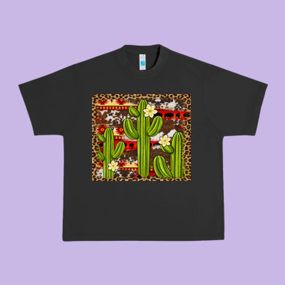 Aztec Cowhide Cactus Background Urban Heavy Tee Designed By Artiststas