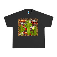Pigment Black aztec cowhide cactus background Urban Heavy Tee - Artiststas