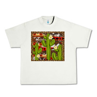 Pistachio aztec cowhide cactus background Urban Heavy Tee - Artiststas
