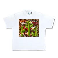 White aztec cowhide cactus background Urban Heavy Tee - Artiststas