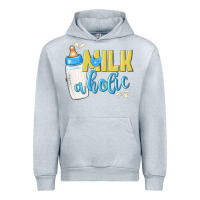 Heather Grey milkaholic boys Urban Hoodie - NancyCooperArtShop