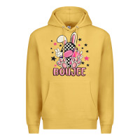 Antique Gold boujee checkered easter bunny egg trending Premium Hoodie - MaliasSmallBusiness