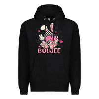 Black boujee checkered easter bunny egg trending Premium Hoodie - MaliasSmallBusiness