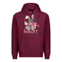 Burgundy boujee checkered easter bunny egg trending Premium Hoodie - MaliasSmallBusiness