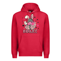 Cardinal boujee checkered easter bunny egg trending Premium Hoodie - MaliasSmallBusiness