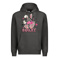 Charcoal Heather boujee checkered easter bunny egg trending Premium Hoodie - MaliasSmallBusiness