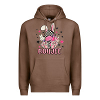 Chestnut boujee checkered easter bunny egg trending Premium Hoodie - MaliasSmallBusiness