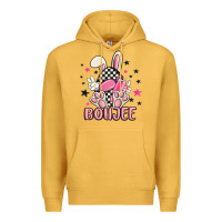 Mustard boujee checkered easter bunny egg trending Premium Hoodie - MaliasSmallBusiness